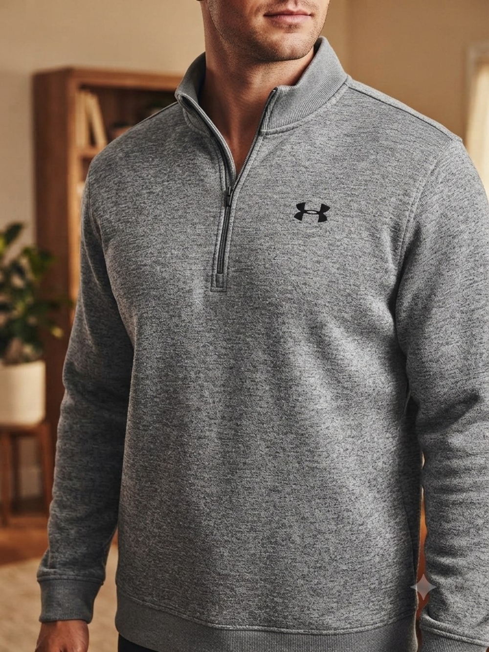 Under Armour Men's Gray Heather Quarter-Zip Pullover